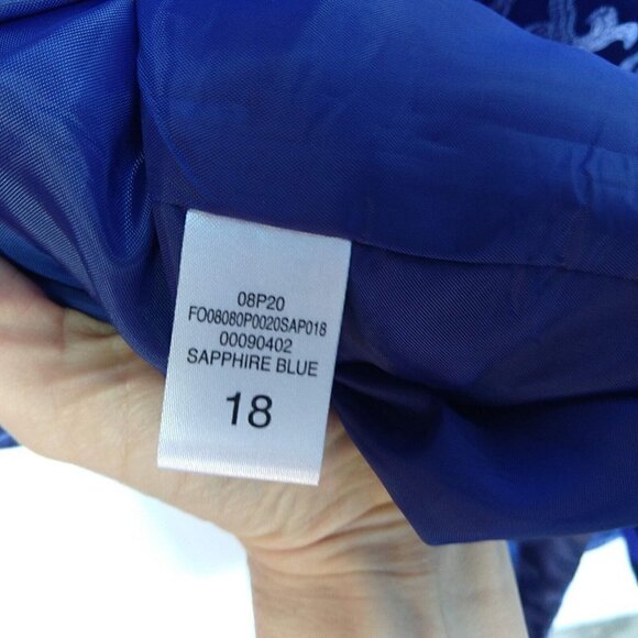 Long Tall Sally Blue Sheath Dress Swing Jacket Size 18 Tall Asian Inspired MOB - Picture 9 of 13